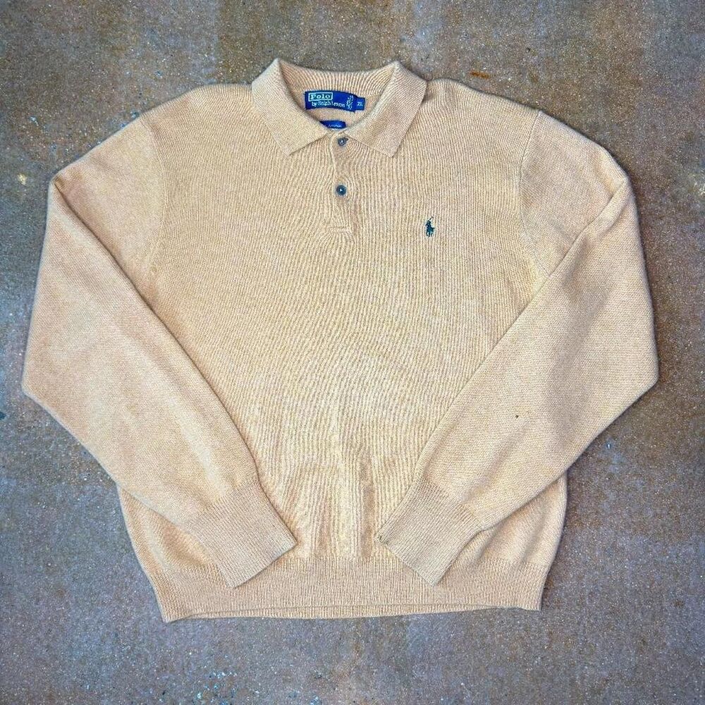 Polo by Ralph Lauren Men's Beige Crewneck Sweater